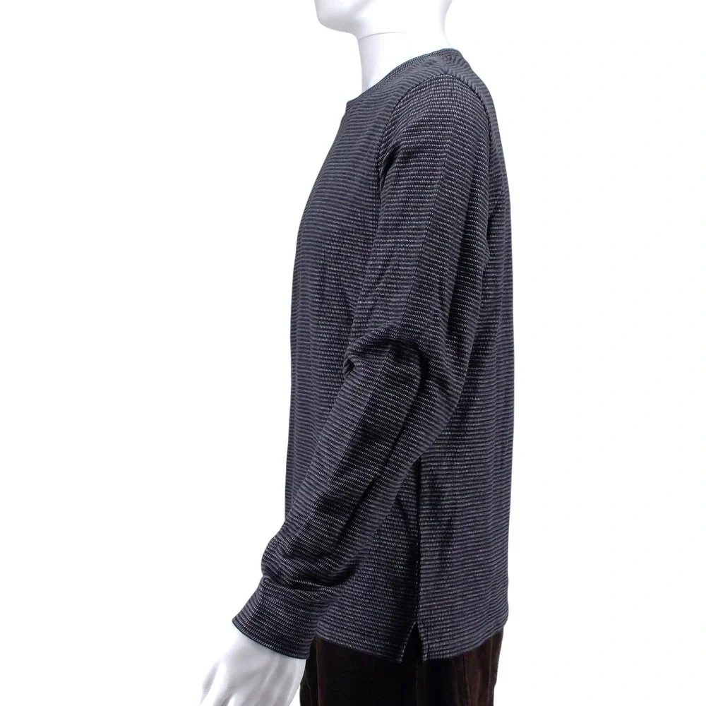The Men's‎ Store Bloomingdale's Micro Stripe Long-Sleeve Tee Crew Neck Gray XXL
